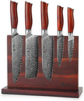 Wakoli Rose Elegance 5-Piece VG10 Damascus Knife Block Set, Magnetic Block