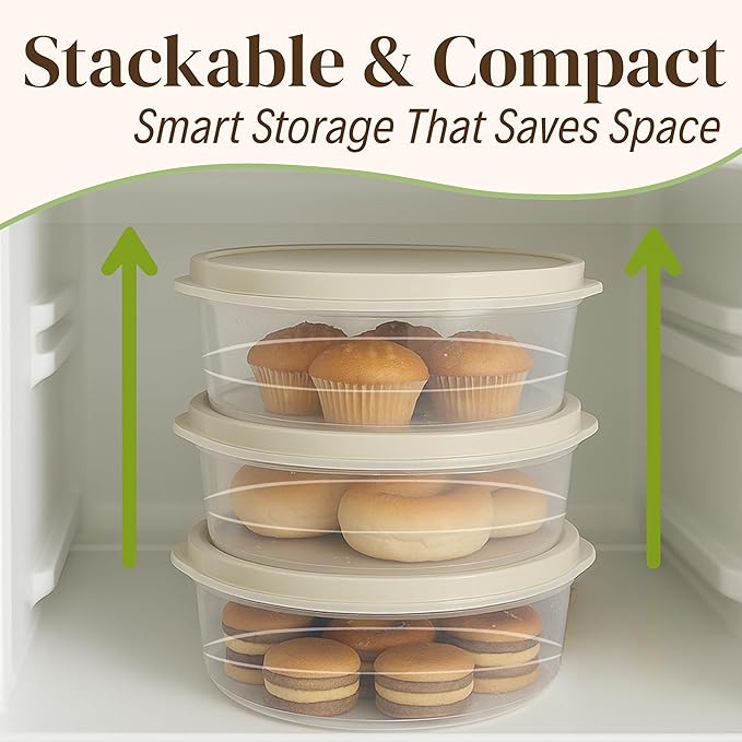 Evelots Pie Container with Lid, 4-Pack, 11-Inch, Clear BPA-Free Carriers
