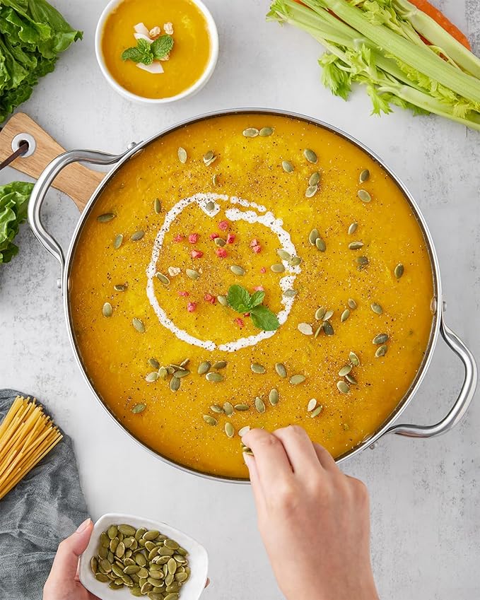 BEZIA 10 Quart Nonstick Stock Pot with Lid, Large Induction Cooking Pot