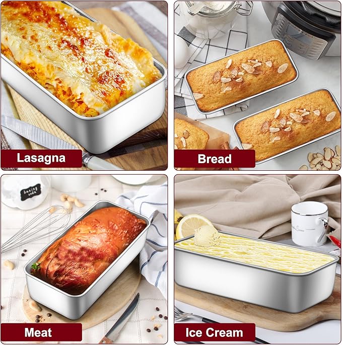 LIANYU 3 Pack 12 x 5 Inch Large Loaf Pans, Bread Pan Sets for Baking