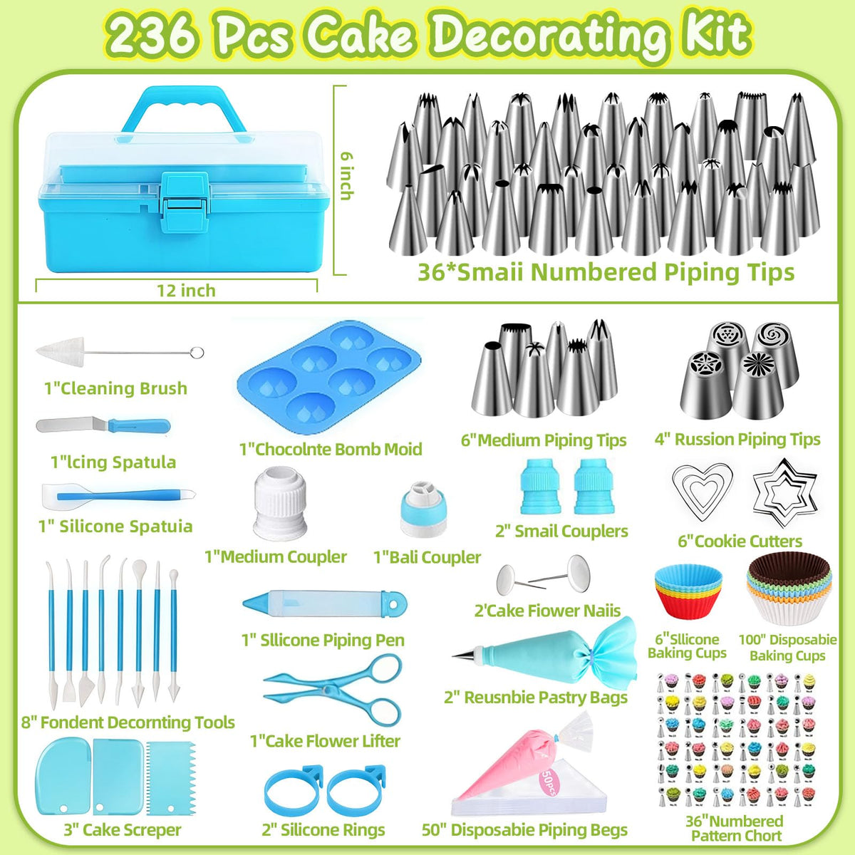 Suuker Cake Decorating Tools Supplies Kit, 236 Pieces