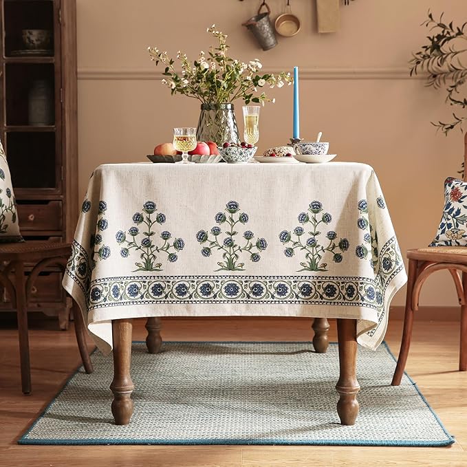 patdrea Vintage French Linen Tablecloth,Square,55"x55"-Ivar B
