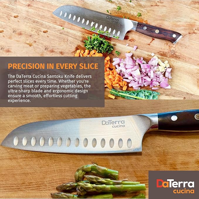 DaTerra Cucina - 7'' German Steel Chef Knife with Ergonomic Rosewood Handle