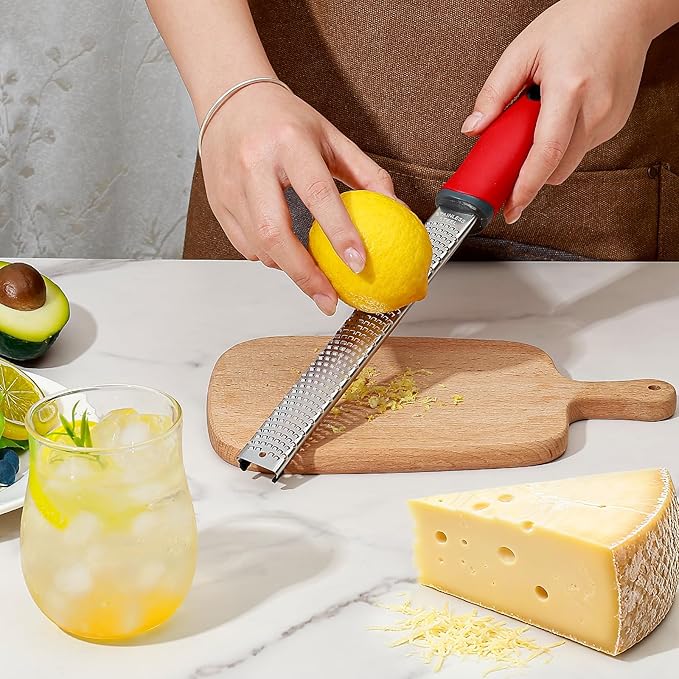 Koythin Red Handle Heavy Duty Lemon Zester Grater