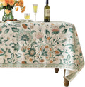 patdrea Vintage French Linen Tablecloth,Rectangular,110"x63"-Tree Life