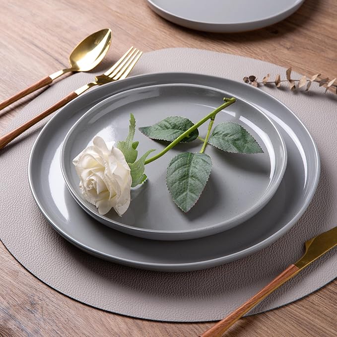 AmorArc Dinnerware Sets for 4, 12 Pieces Ceramic Plates and Bowls Set
