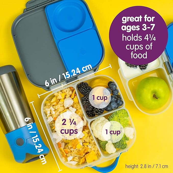 b.box Mini Lunch Box, Snack Containers for Kids, Lunch Box Kids, 4.25 Cup