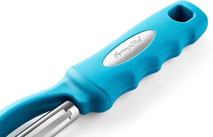 Spring Chef Swivel Vegetable Peeler with Soft Grip Handle, Set of 2, Teal