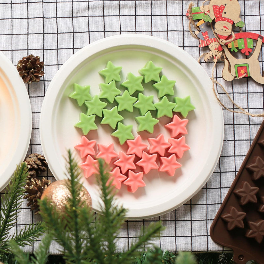 Dacthuw Small Star Chocolate Molds Silicone, Food Grade Silicone Candy Molds for Bite Size Gummy/Jelly/Fruit Snacks, 15 Cavities Mini Star Mold for Soap/Candle/Wax Melt, 2 Pcs