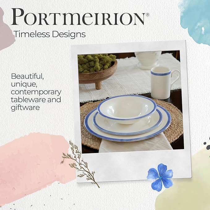 Portmeirion Potter's Brushstroke Salad Plate - Blue, Set of 4