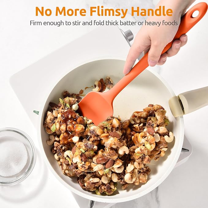 U-Taste 14" Long Silicone Spoonula, 600°F High Temp Spoon Spatula, Orange