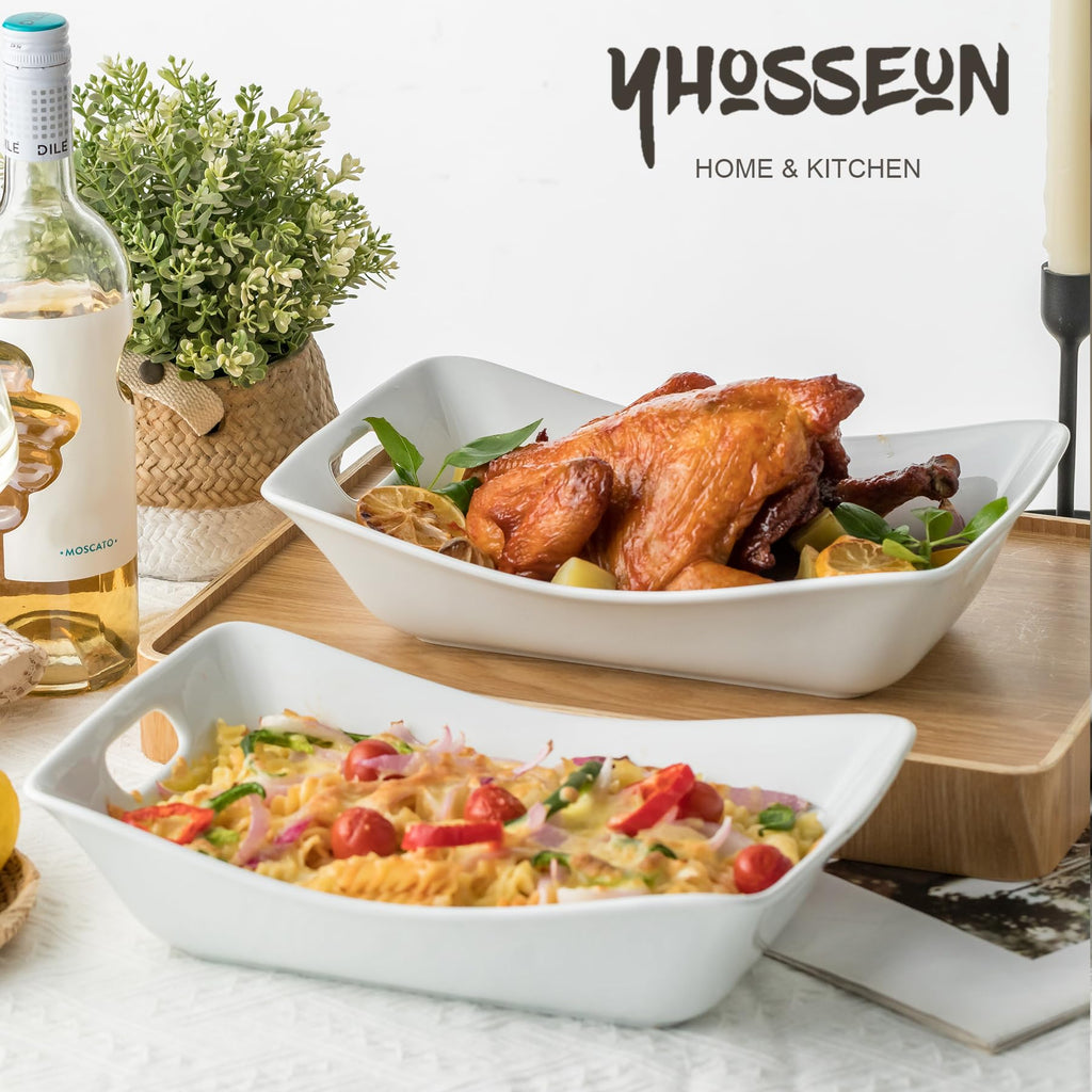 YHOSSEUN Large Serving Bowls with Handles, Serving Dishes For Entertaining