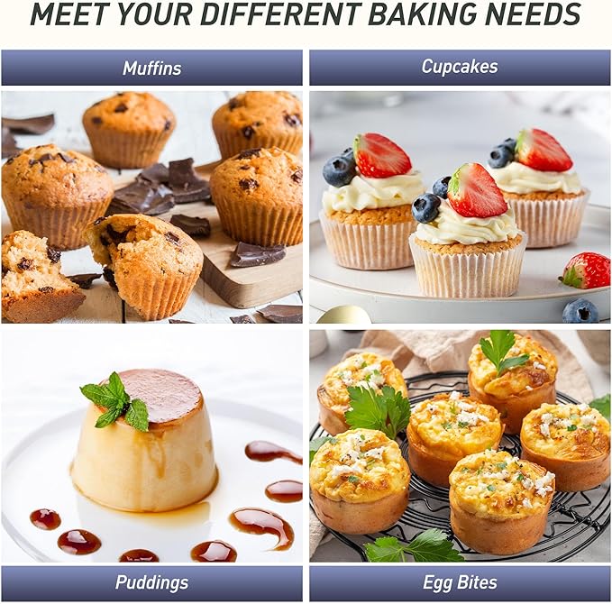 24 Cups Silicone Muffin Pan with Metal Reinforced Frame Mini Size Cupcake Tray Egg Mold Kitchen Stuff Accessories New Home Essential First Department Must Haves Gadget Thing Housewarming Hostess Gift