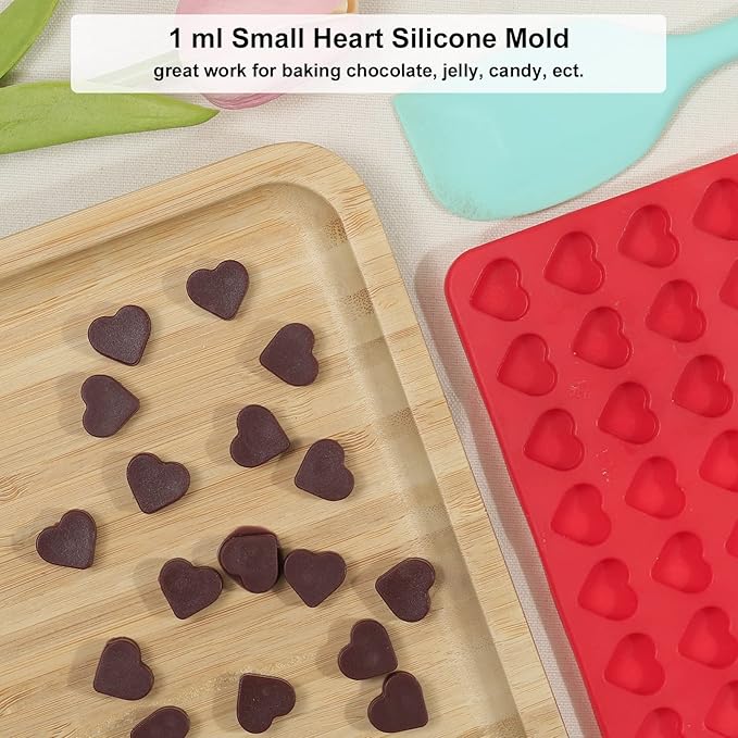 Amyandone Mini Heart Silicone Mold, 150 Cavities