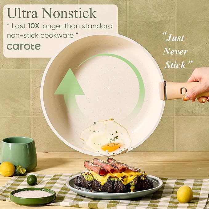 CAROTE 19pcs Pots and Pans Set Non Stick, Detachable Handle Cookware