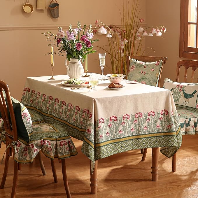 patdrea Vintage French Linen Tablecloth,Rectangular,118"x67"-Cecilia D