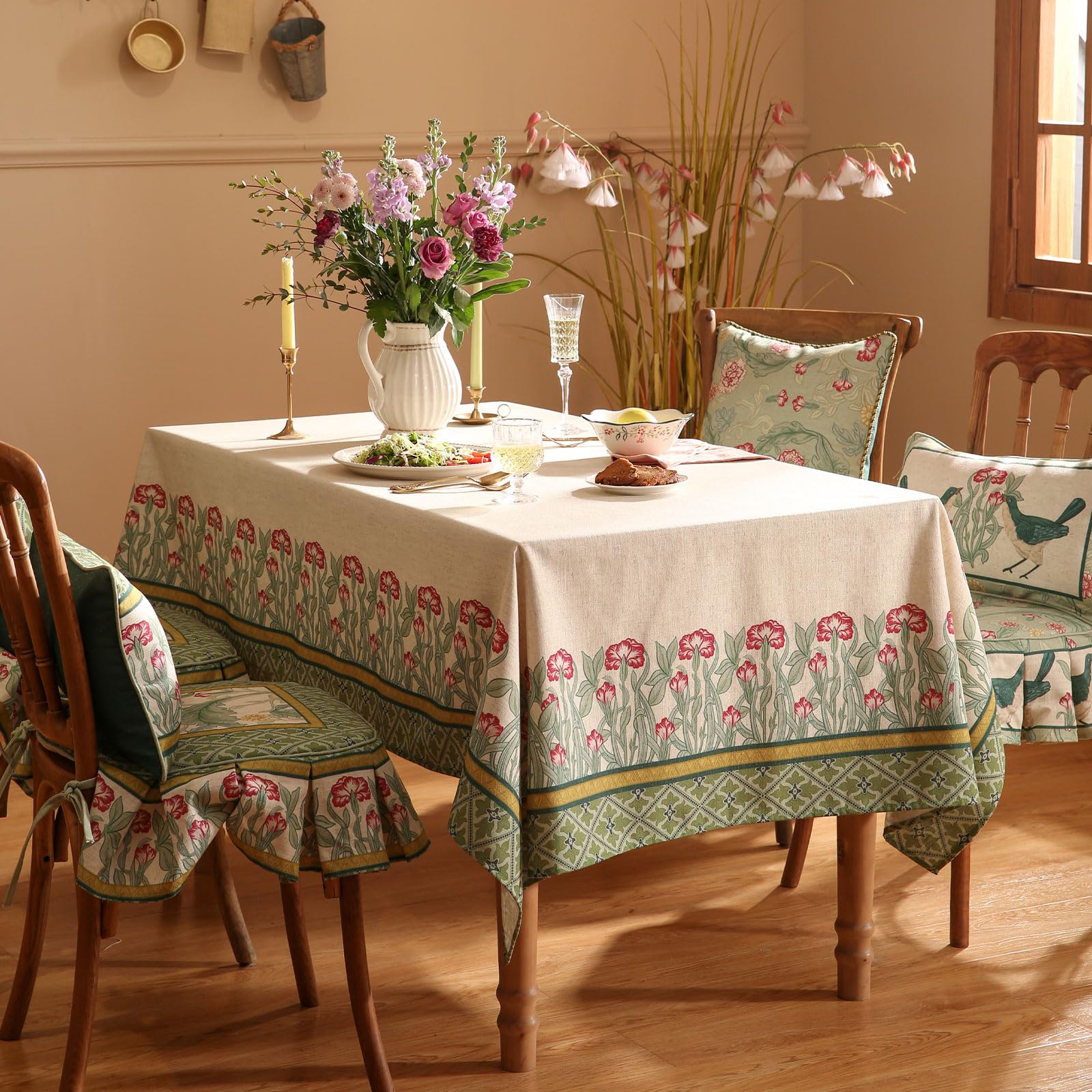 patdrea Vintage French Linen Tablecloth,Rectangular,118"x67"-Cecilia D