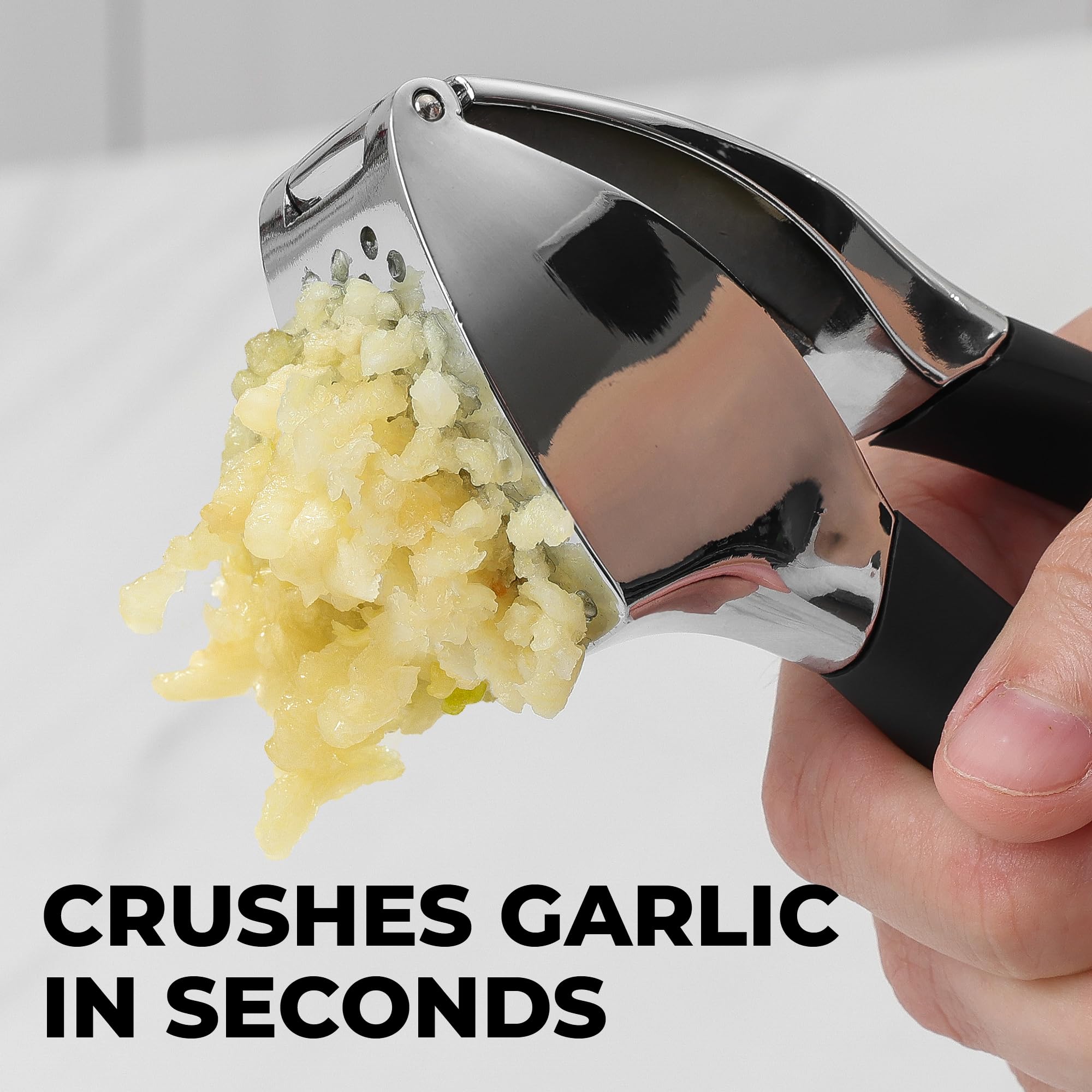 Zulay Kitchen Metal Comfort Grip Garlic Press