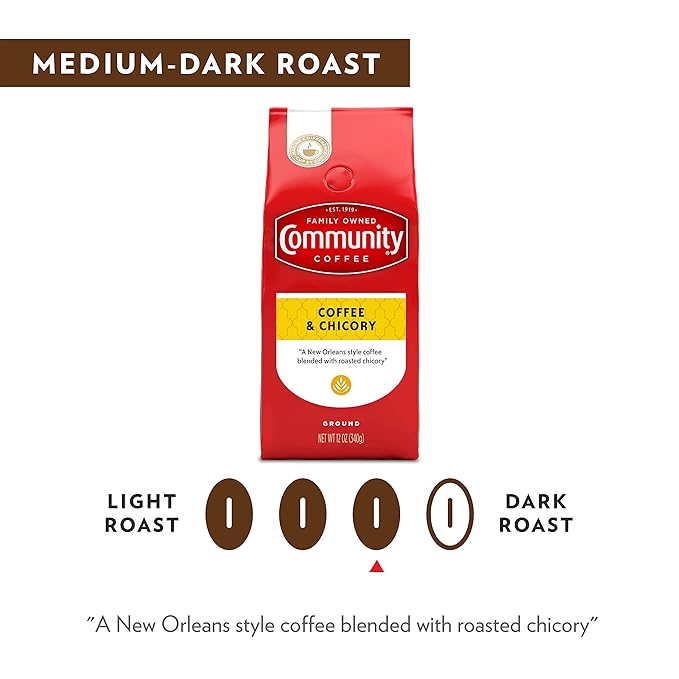 Community Coffee and Chicory Medium-Dark Roast Ground Coffee, 12 Oz (Pack of 1)
