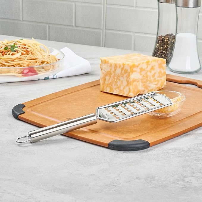Restaurantware Stainless Steel Coarse Cheese Grater - 6 Pack - German Standard Lemon Zester with Ergonomic Handle, Sharp Blades, Dishwasher Safe - Handheld Kitchen Grater for Parmesan, Garlic, Ginger