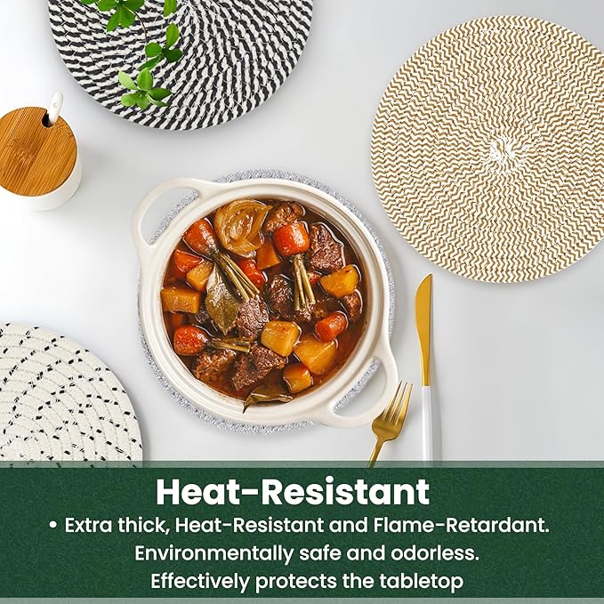 KITLAB 8 Inch Trivets for Hot Dishes, Hot Pots and Pans, 5 Pcs