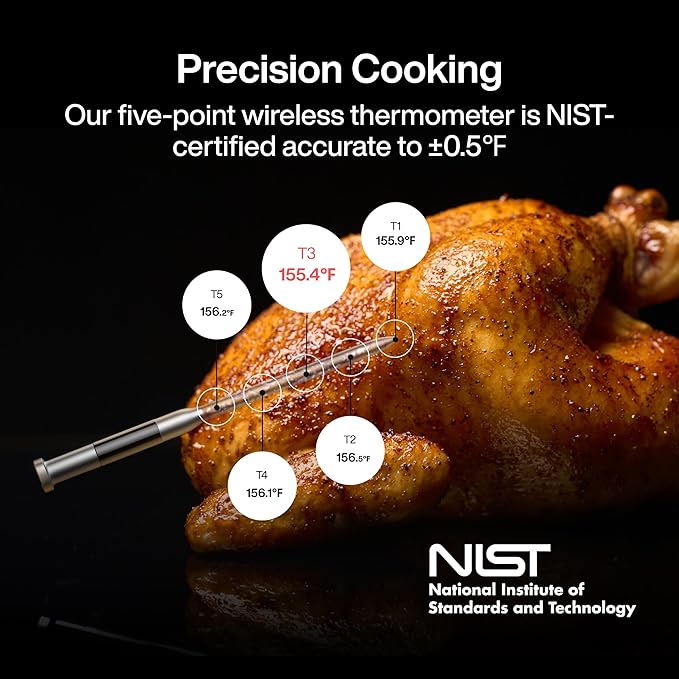 Typhur Sync 8QT AI Smart Air Fryer with Built-in Wireless Meat Thermometer