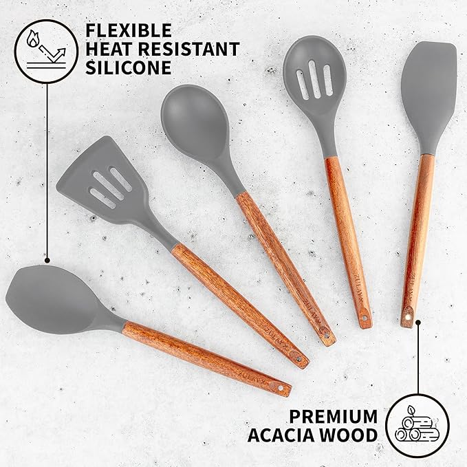 Zulay Kitchen 5 Piece Silicone Utensil Set