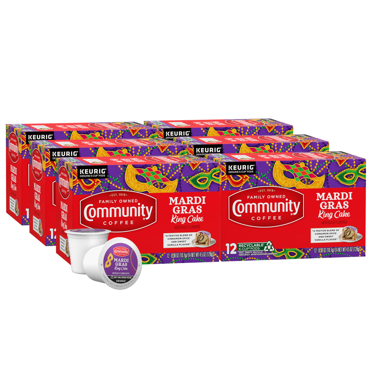 Community Coffee Grandma's Sugar Cookie Keurig K-Cup Pods, Limited Edition Holiday Flavor, Natural Ingredients, 10 Count (Pack of 1)