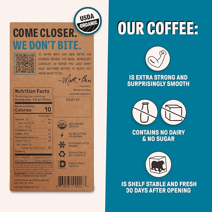 Wandering Bear Organic Vanilla Cold Brew On Tap - 96 fl oz, Iced Coffee