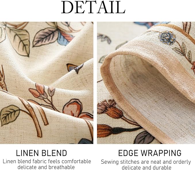 ISAENNE Designer French Linen Square Large Tablecloth,67"x67"-Cornucopia