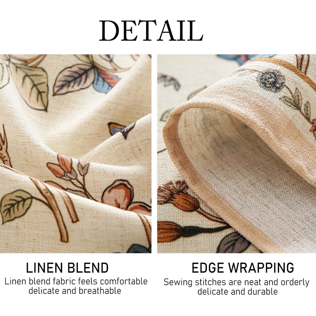ISAENNE Designer French Linen Rectangular Tablecloth,94"x63"-Cornucopia