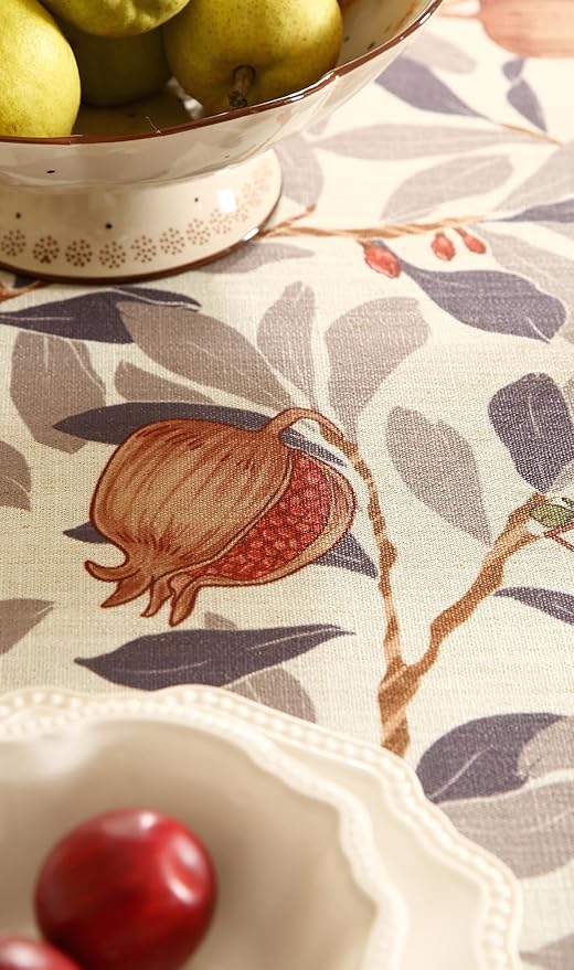 patdrea Vintage French Linen Tablecloth,Round,Diameter 55"