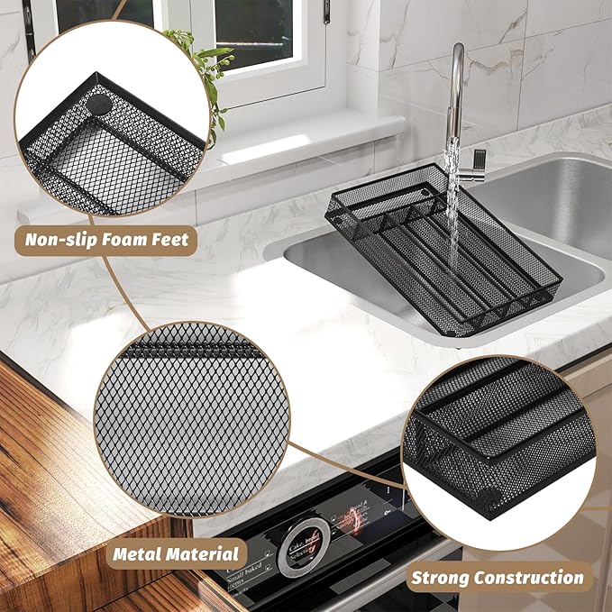 Sedegn mesh silverware tray for drawer: 5 Compartments for Easy Sorting