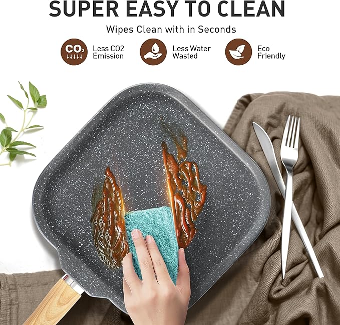 MAISON ARTS Pots and Pans Set, Granite Kitchen Induction Cookware Sets