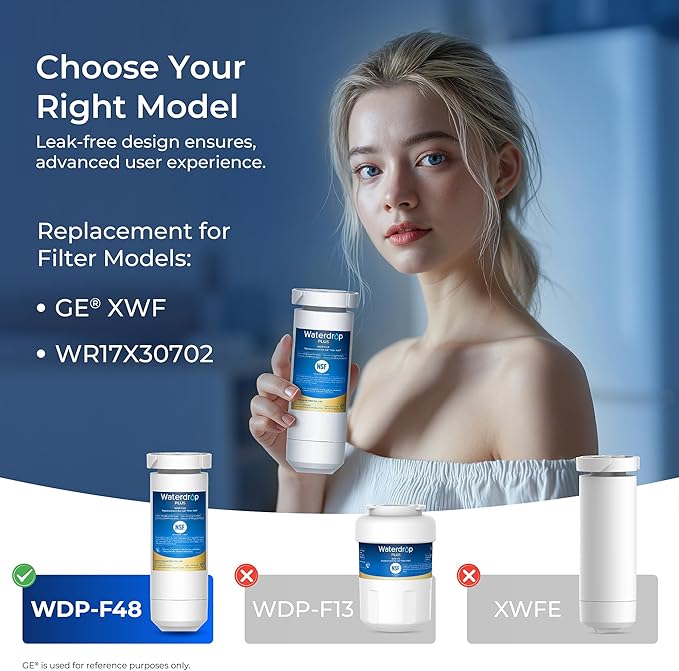 Waterdrop Plus XWF Water Filter Replacement for GE® XWF, 3 Pack, No chip