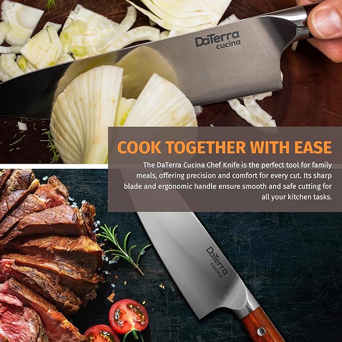 DaTerra Cucina - 8'' German Steel Chef Knife with Ergonomic Rosewood Handle