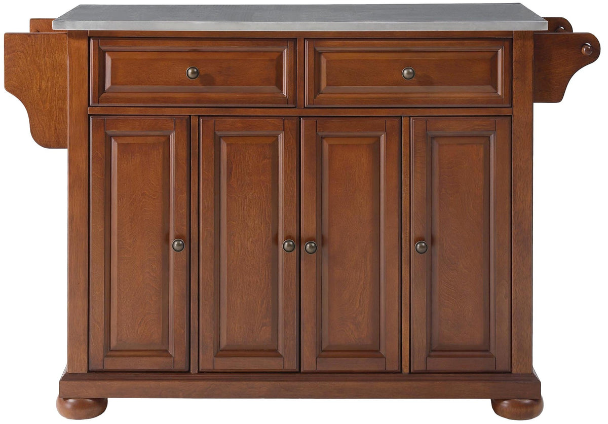 Crosley Furniture Alexandria Rolling Kitchen Island, Wood Top