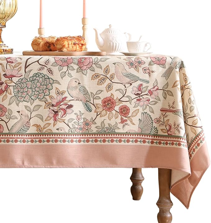 patdrea Vintage French Linen Tablecloth,Rectangular,71"x55"-Kulom A