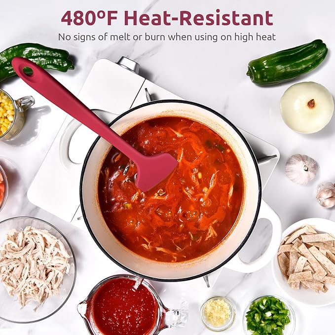 U-Taste 14in Extra Large Silicone Spatula, 480°F Heat Proof Scraper, Red
