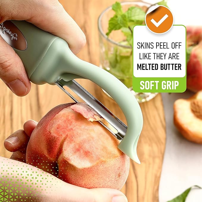 Spring Chef Swivel Vegetable Peeler with Ergonomic Handle, Pistachio