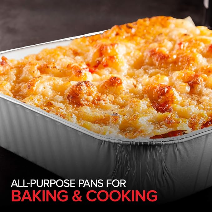 Stock Your Home 8x8 Foil Pans (20 Pack) 8 Inch Square Aluminum Pans - Foil Pans - Disposable Food Containers Great for Baking Cake, Cooking, Heating, Storing, Prepping Food