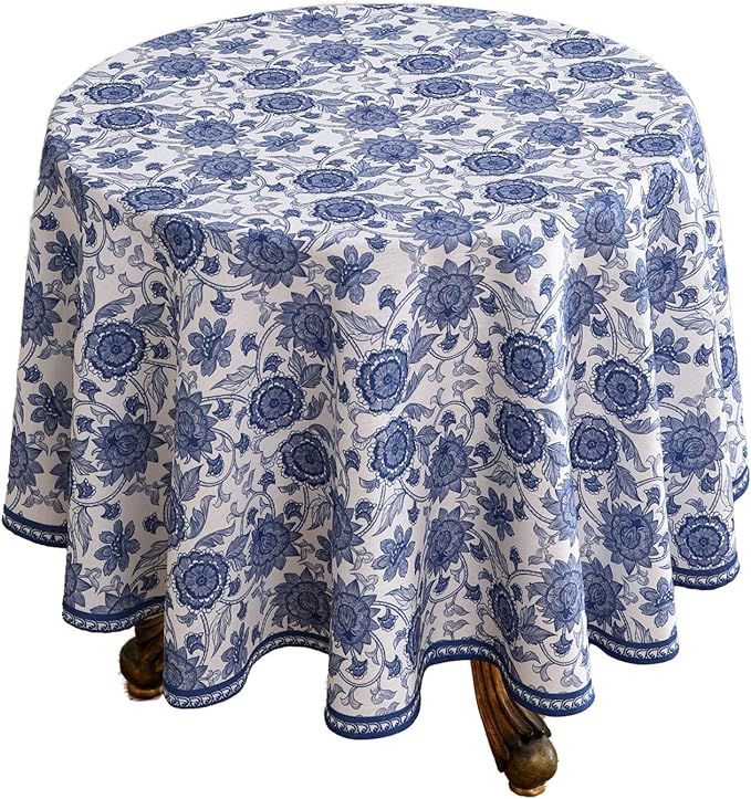 patdrea Elegant French Linen Tablecloth,Round,Diameter 55"-Lantang A