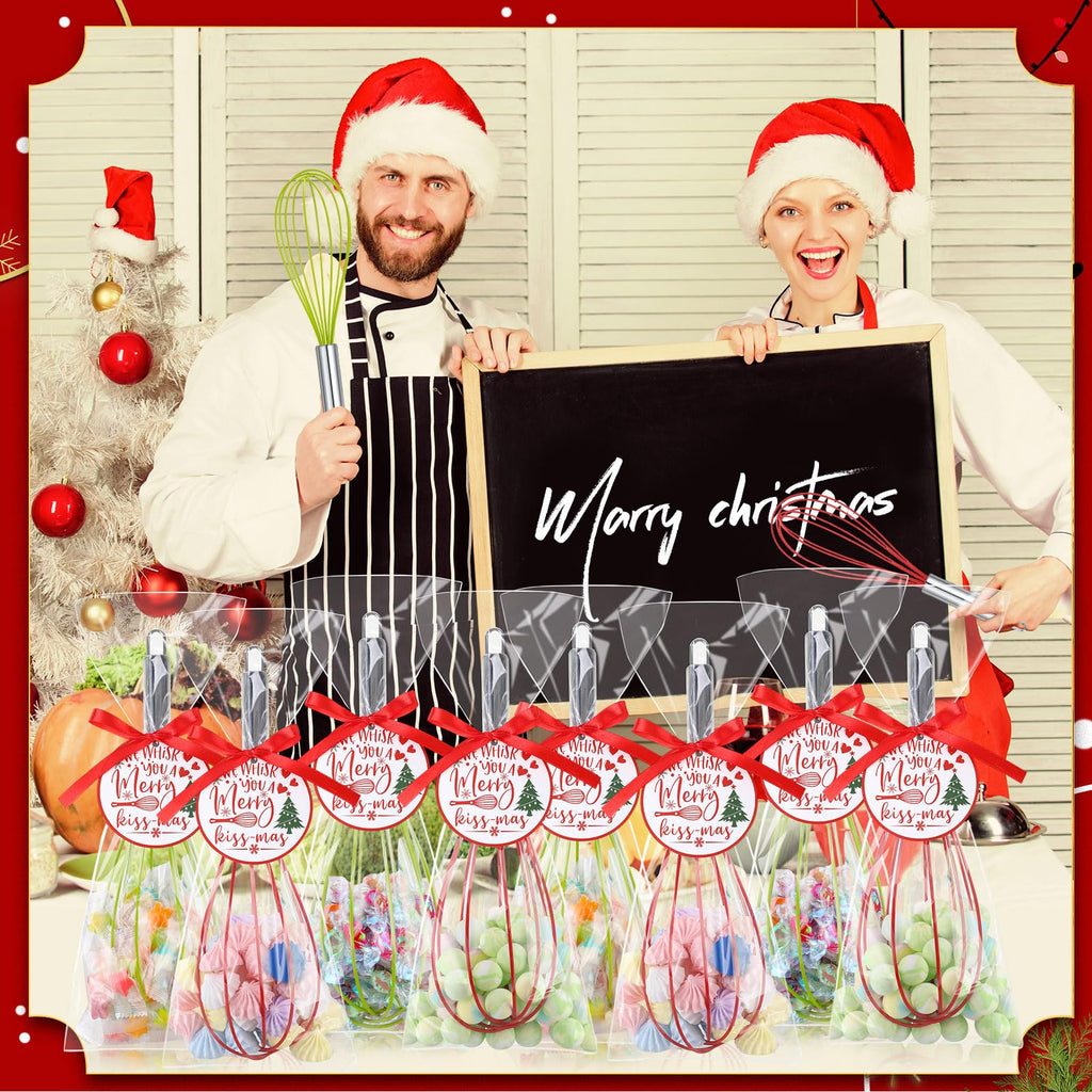 FoldTier 16 Sets 12 Inch Whisks Bulk DIY Fillable Whisk Gifts Colored Silicone Whisks for Cooking Heat Resistant Egg Beaters for Candy Holder Party Favors