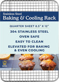 Ultra Cuisine 100% Stainless Steel Cooling and Baking Rack - 8.5 x 12-inch