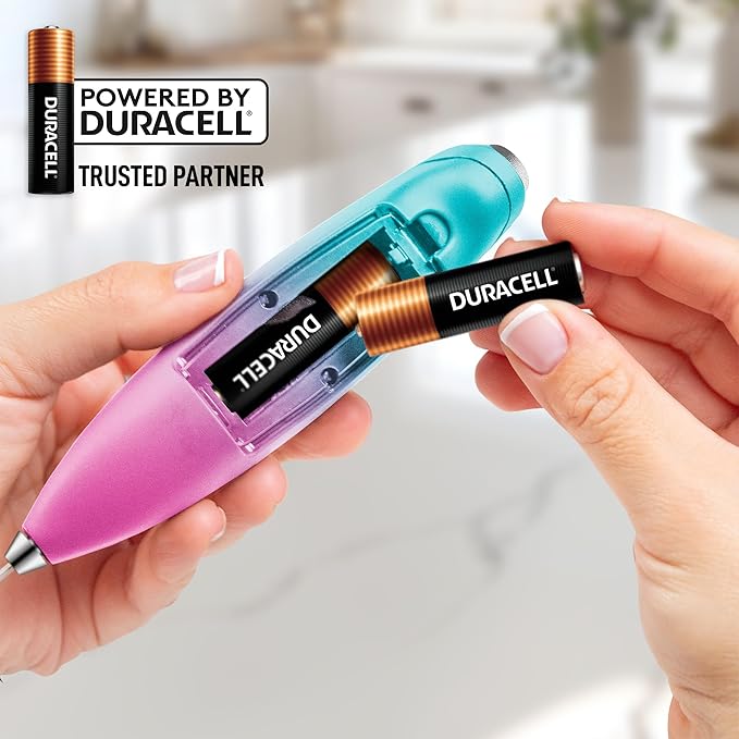 Zulay Kitchen Powerful Milk Frother Wand With Duracell Batteries - Ultra Fast Handheld Drink Mixer - Electric Whisk Foam Maker for Coffee, Lattes, Cappuccino & Matcha - Double Whisk - Bubblegum