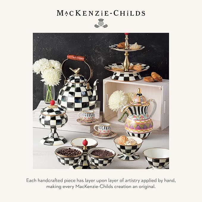 MACKENZIE-CHILDS Everyday Bowl, Medium, Black-and-White Courtly Check