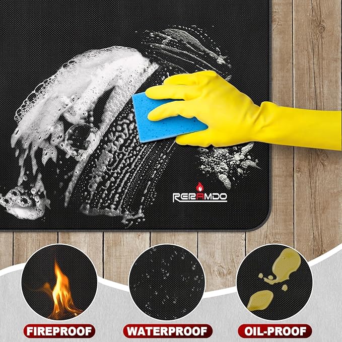Upgrade 48 x 30 Inch Under Grill Mats for Outdoor Grill, 2mm Thick