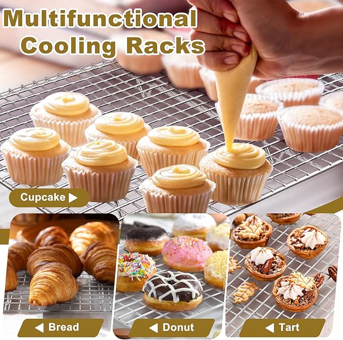 TeamFar Baking Sheet with Rack, Stainless Steel Sheet Pan-16/12.5/9 Inch