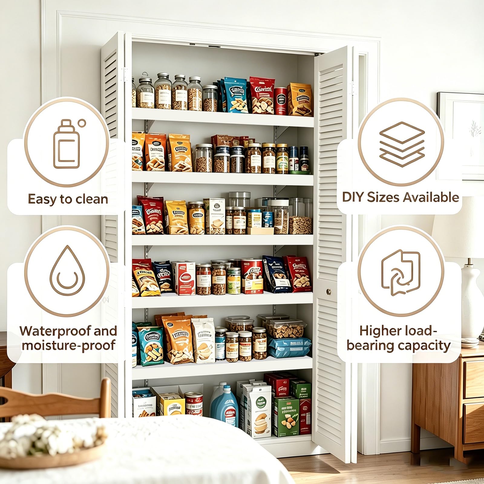 5 Pcs Wire Rack Covers 16x9x3 inch PVC Pantry Shelf Cover 0.31 inch Thick Removable Closet Wire Rack Shelf Covers,Decoration Kitchen Bathroom Office Shelving (Light Luxury White,16x9x3 inch)