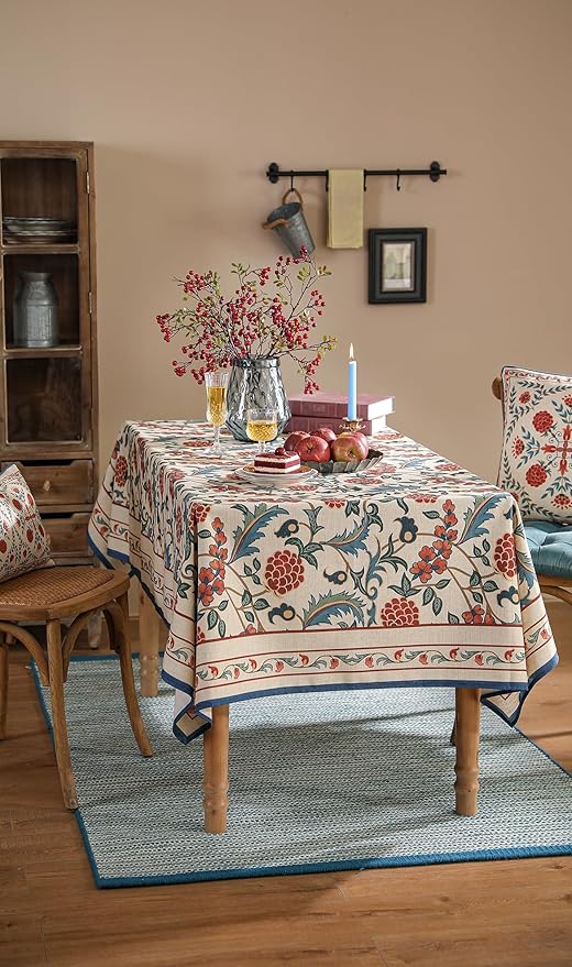 patdrea Elegant French Linen Tablecloth,Rectangular,118"x67"-Puno
